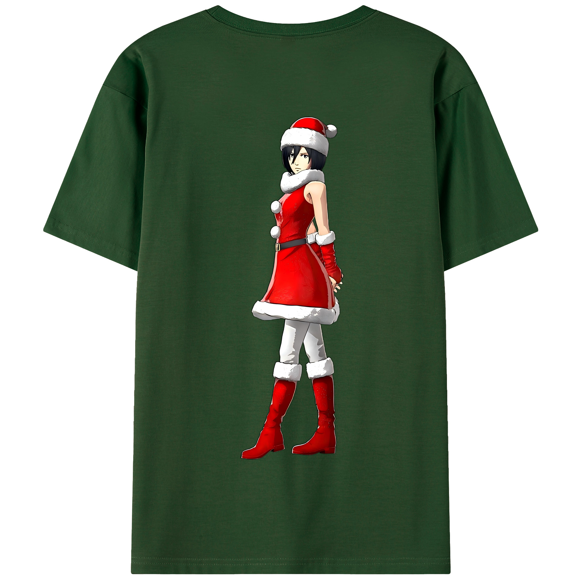 （画像用） 進撃の巨人 ミカサ·アッカーマン Attack on Titan Mikasa Ackerman 綿100％半袖Tシャツ（背面プリント）